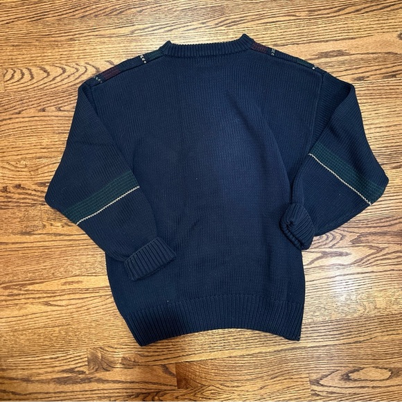 Gant Mens Hand Intarsia Golf Graphic CrewNeck Navy Pullover Sweater Size Large - Picture 5 of 5